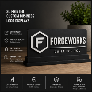 Custom 3D Printed Business Logo Display